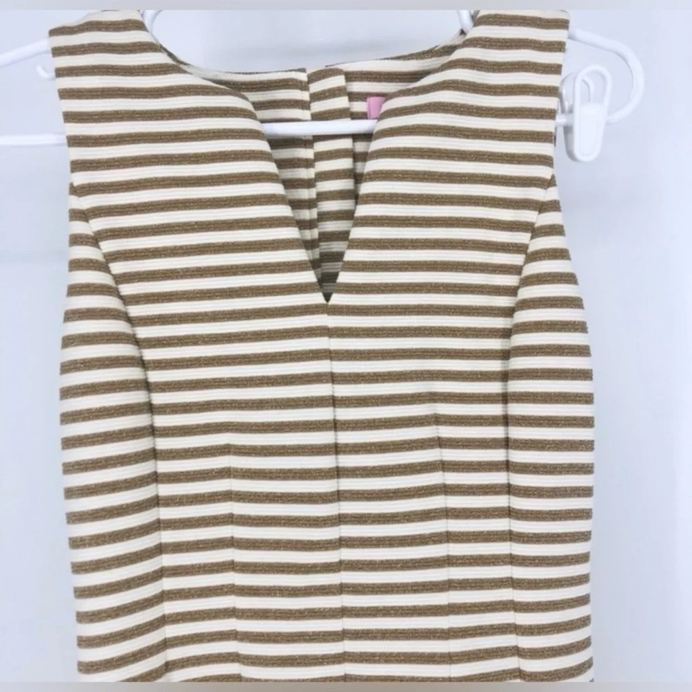 Lilly Pulitzer Tan and White Striped Mini Dress - Picture 6 of 14